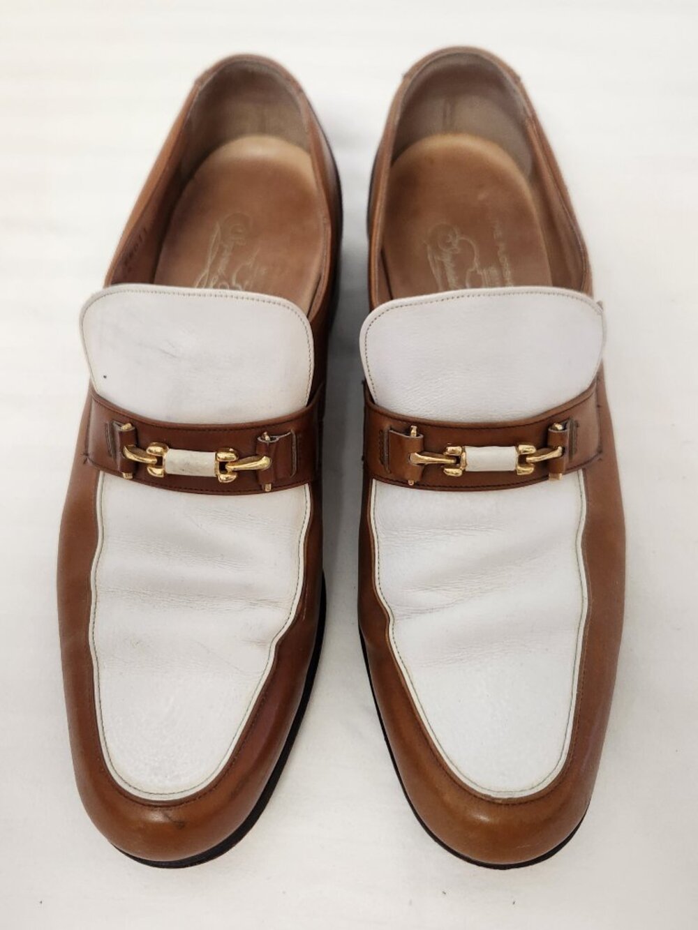 men's 1970s shoes 10.5 Florsheim Imperials two tone loafers